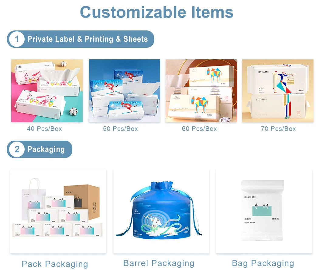 OEM 100% Organic Soft Hand and Facial Wash Cleaning Tissue Disposable Clean Face Towel