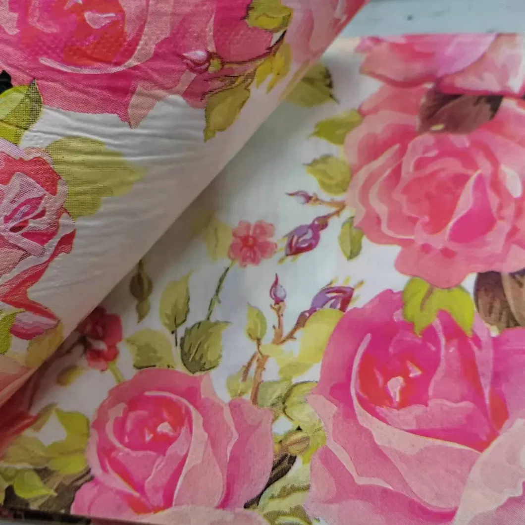 100% Pure Wood Pulp Flower Theme Rose Pattern Custom Paper Towels