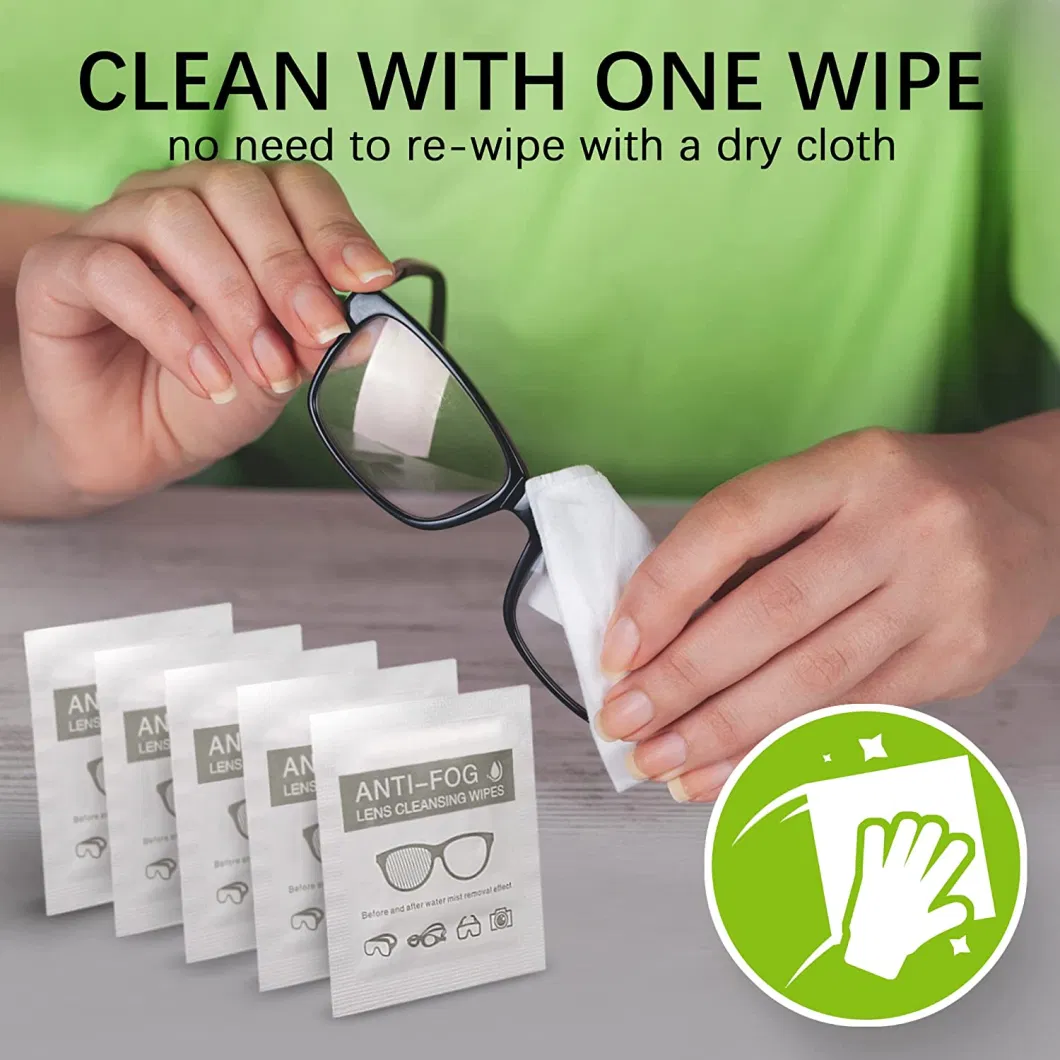 60PCS Disposable Universal Eyeglasses Cleaning Wet Tissue Anti Fog Lens Wipes for Glasses