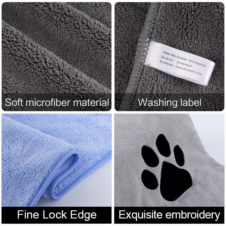 Microfiber Dog Towel Super Soft Pet Bath Towel Ultra Absorbent