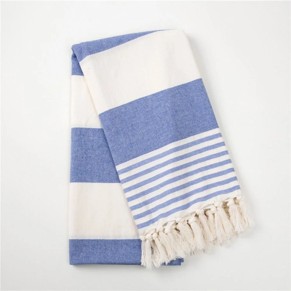 Multicolor Soft Bright Striped Tassel Cotton Bath Towel Fouta Beach Towel Turkish Towel Bl19866