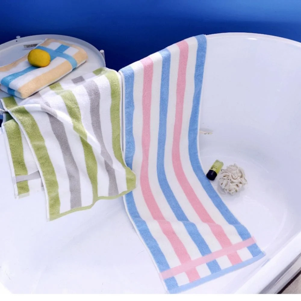 Face Hand Hair Bath Towel Plaid Stripe Cotton Soft Ci20758