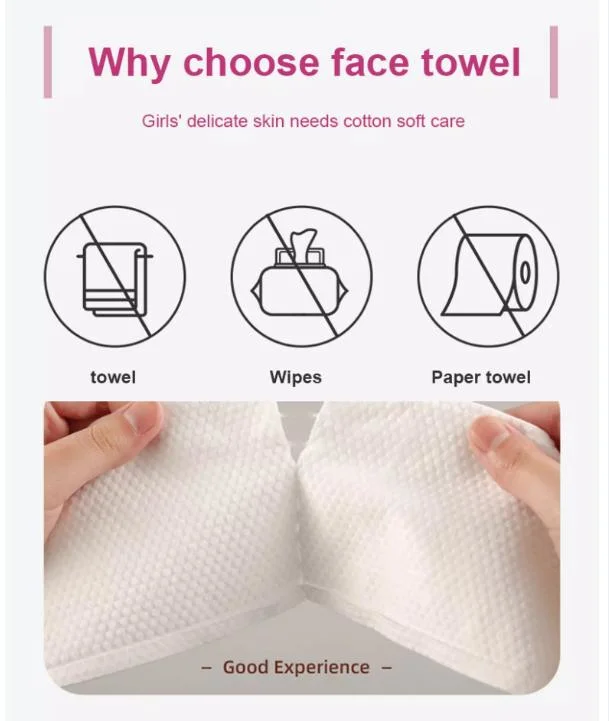 Disposable Nonwovn Dry Wipe, 100% Cotton Face Tissues, Lint Free Facial Cleansing Towels Disposable, Dry and Wet Use for Sensitive Skin