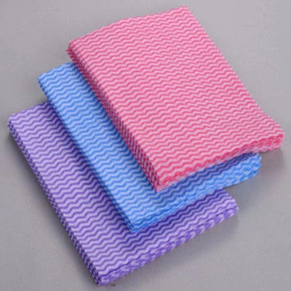 Colored Woodpulp Pet Laminated Spunlace Nonwoven Fabric, Mesh Style, Cleaning Wiper, Wiper Roll, Lazy Rag