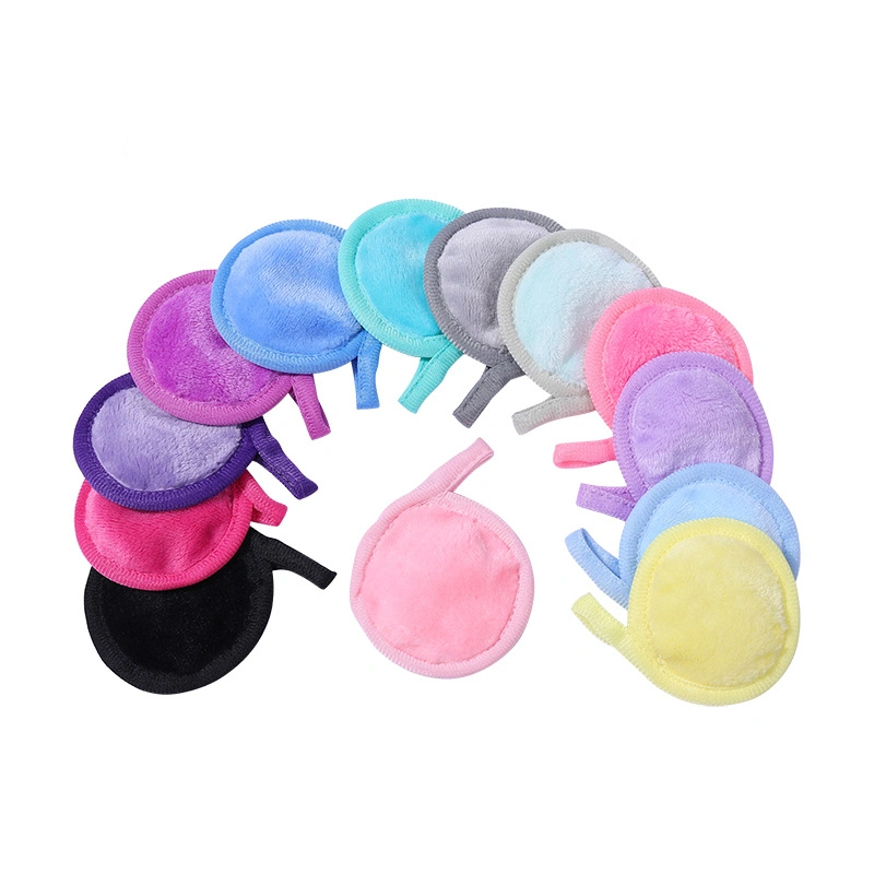Cheap Microfiber Velvet Cotton Towel Make up Remover Pad Reusable Washable Round Makeup Facial Cleaning Remover Pads Face Towel