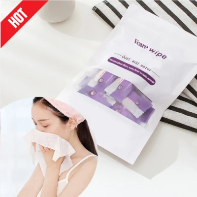 Compresse di asciugamani per viso compresse bianche monouso in cotone per la consegna in fabbrica Asciugamano