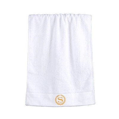 Commercio all′ingrosso 100% cotone morbido Bianco Ricamo personalizzato Logo Hotel Beach Asciugamano da bagno