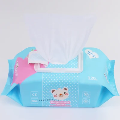 Produttore all′ingrosso salviette per bocca per bambini 120 conteggi confezioni grandi Di salviette umide con coperchio per neonati salviette monouso