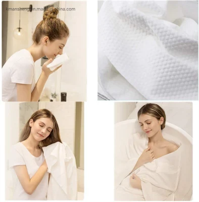  Asciugamano monouso all′ingrosso etichetta privata personalizzata imballaggio esterno Logo non tessuto Salviette pulite per il viso in tessuto di cotone con salone