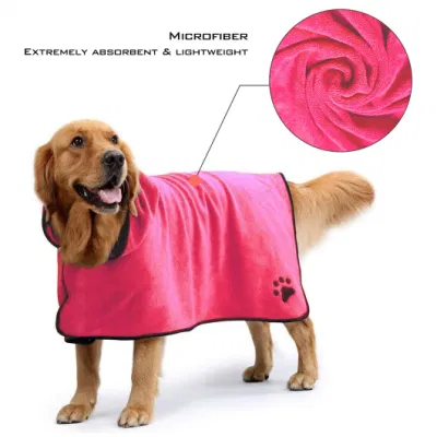 Asciugamano all′ingrosso Super assorbente morbido accappatoio Robe Dog Cat Asciugamano per cani da cuccia per grandi, per la cura del corpo Cane