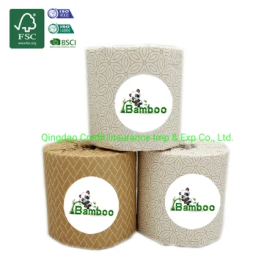 Carta igienica in polpa di bambù senza plastica e ecocompatibile