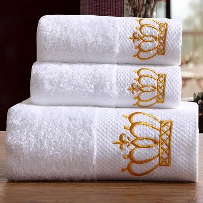 Made in China Cheap Price White 100% cotone Towel personalizzato con logo Gift Luxury Hilton Hotel Towel Set, Hotel bagno Towel accappatoio lavatrice asciugamani viso Asciugamani