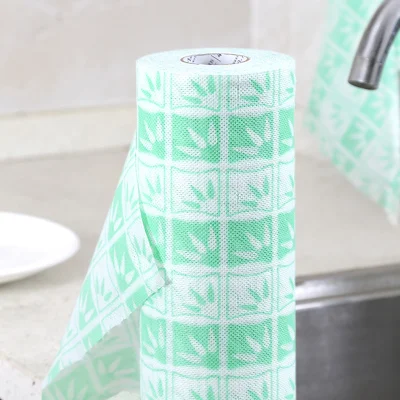 Panno per la pulizia della cucina all′ingrosso e asciutto e bagnato non tessuto per uso doppio Asciugamano monouso in carta per piatti