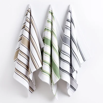 Asciugamano da tè personalizzato Strip in lino di cotone Con il tuo design