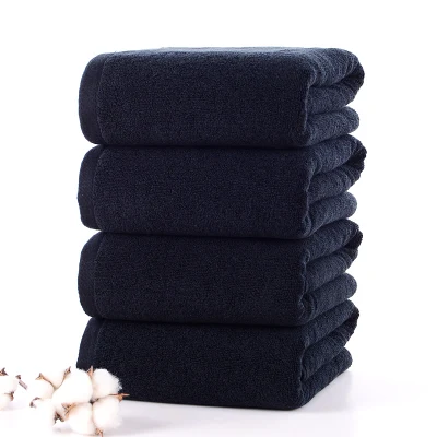 Asciugamano personalizzato all′ingrosso Nero colore 100% cotone bagno viso semplice Asciugamano