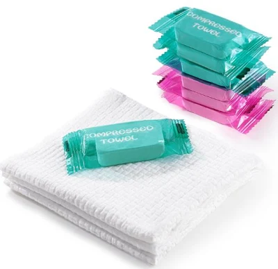 Fornitore di asciugamani monouso in tessuto non tessuto piccolo e compresso personalizzato per Faccia mano