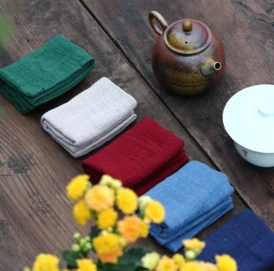 Accessori per tè Tea Tea Asciugamani in lino di cotone di colore solido
