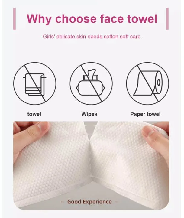 Disposable Face Cloths for Washing Face Disposable Dry Wipes for Face Cleansing, Makeup Remover, Skincare. Natural Cotton Material, Dry and Wet Use Wipes