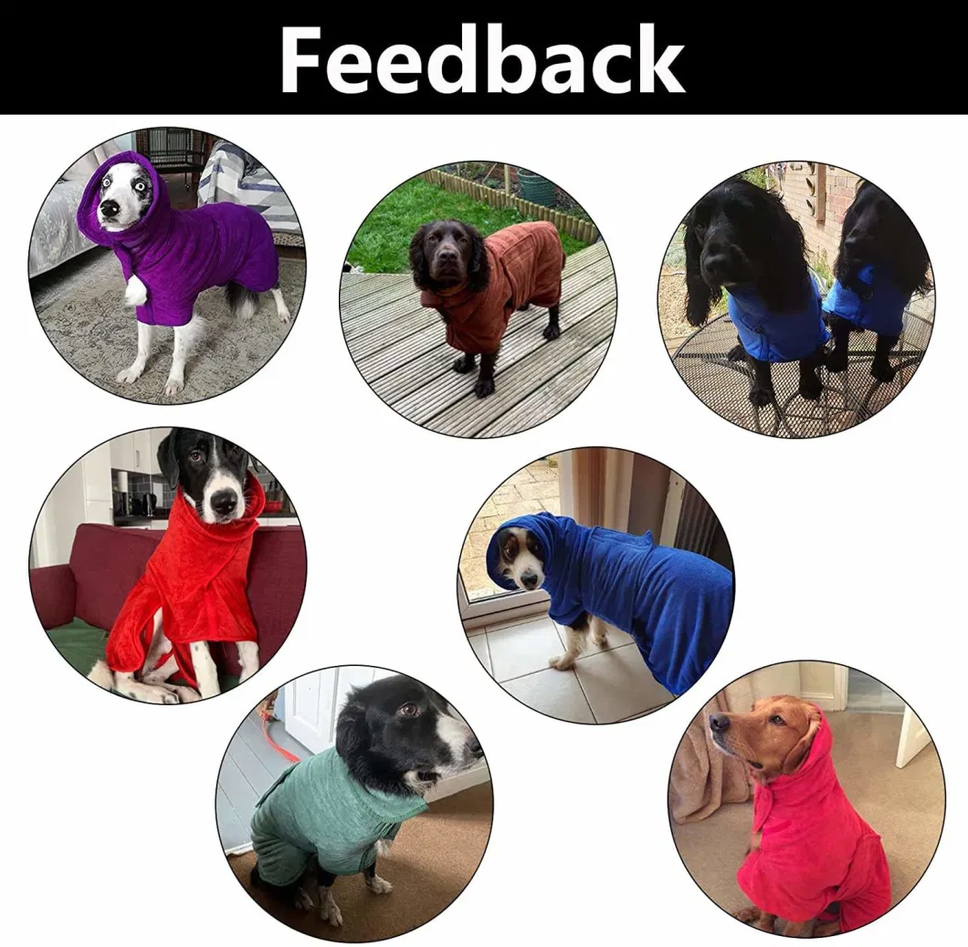 Dog Drying Coat Microfiber Quick Drying Super Absorbent Pet Dog Cat Bathrobe Towel Luxurious Soft