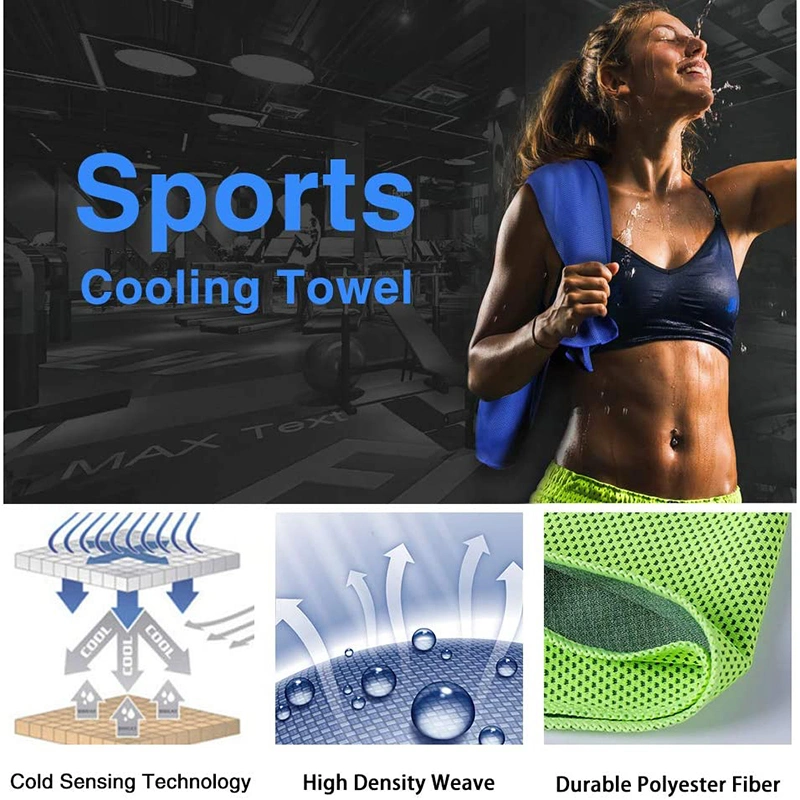 Wholesale Custom Quick Dry 100% Microfiber Fitness Towel Water Absorbent 5 Star Ice Cooling Sports Gym Towel with Your Own Logo