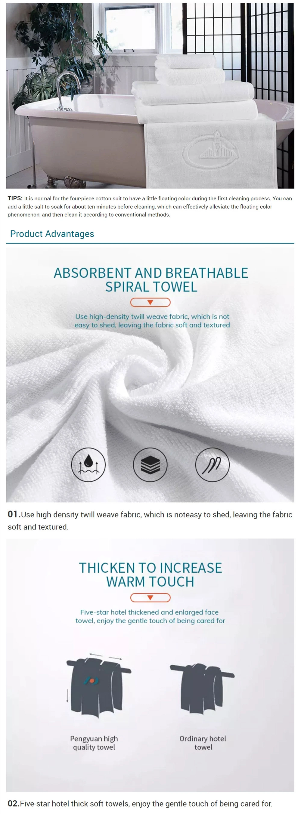OEM/ODM 100%Cotton Household Luxury Embroidery Sport Towel Hotel SPA Quick Dry Bath Towel