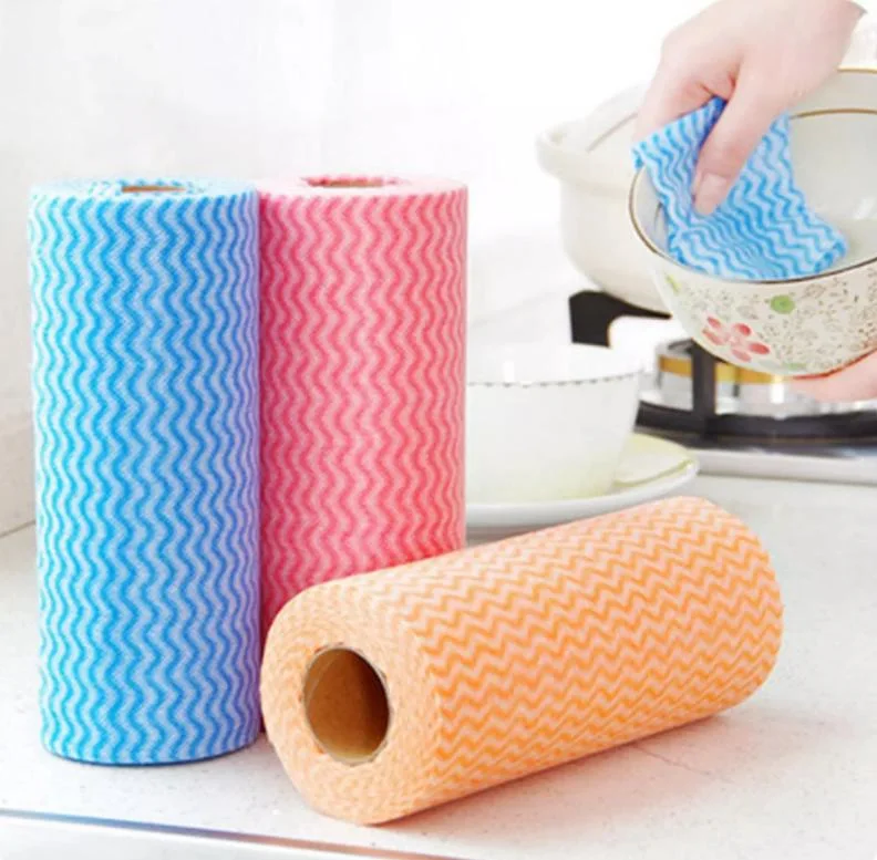 Kitchen Cleaning Towel Tissue Reusable Washable Lazy Rag 50PCS/Roll Multi Function Disposable Kitchen Cloth