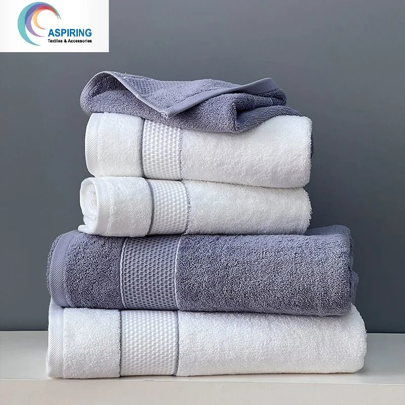 Towels Set Bath+ Face + Hand Towels 100% Cotton White Bath Towel