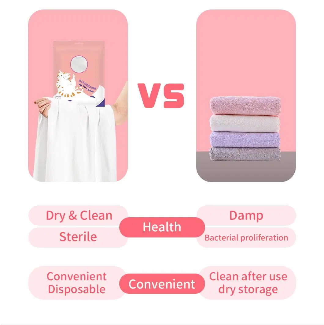 Factory Wholesale Disposable Sanitary Cat Bath Absorbent Dry Towel Pet Washing Machine Pet Cleaning Bath Dog Towel