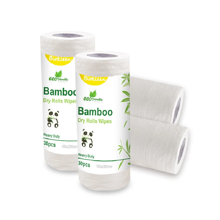 Biokleen Multipurpose Sustainable Nonwoven Makeup Wipes Dry Plastic-Free Dry Organic Towel Wipes Roll