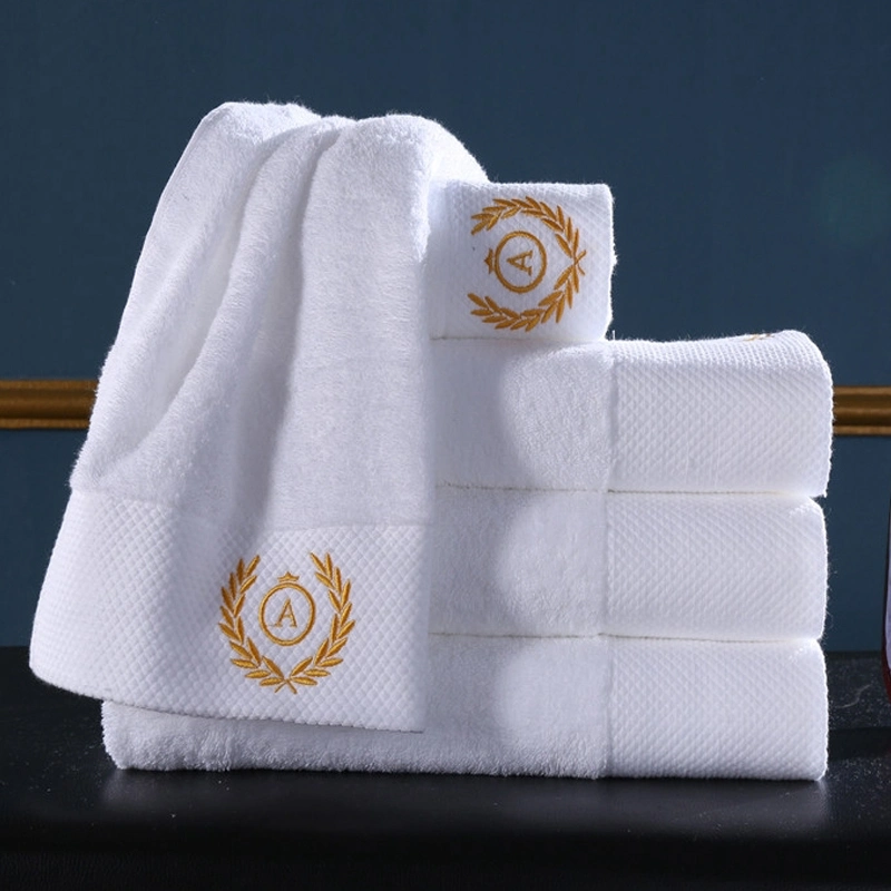 First Choice Terry Hotel Face Towel, Wholesale Hotel Face Hand Bath Beach Towels, Woven Pure White Double-Faced Terry Towel Hotel