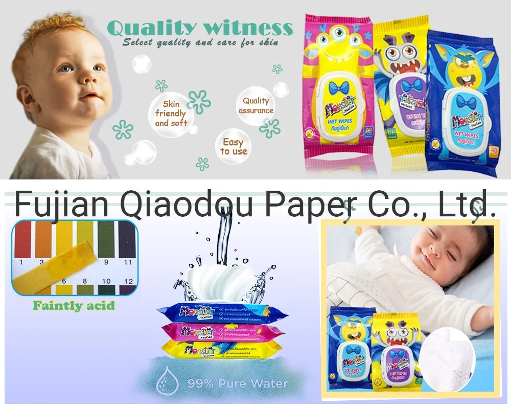 Soft Pack Biodegradeble with Vitamin B5 Disposable Alcohol Free Baby Wipes Wet Tissue