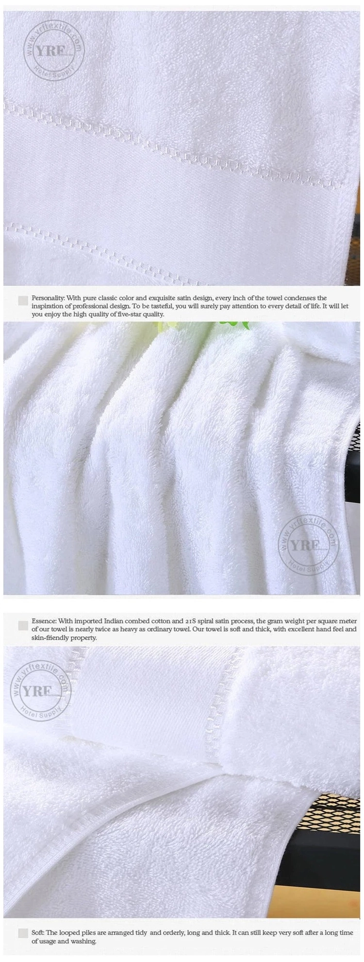 Made in China Hotel Supply Cheap Prices White Cotton Soft Bath Towel