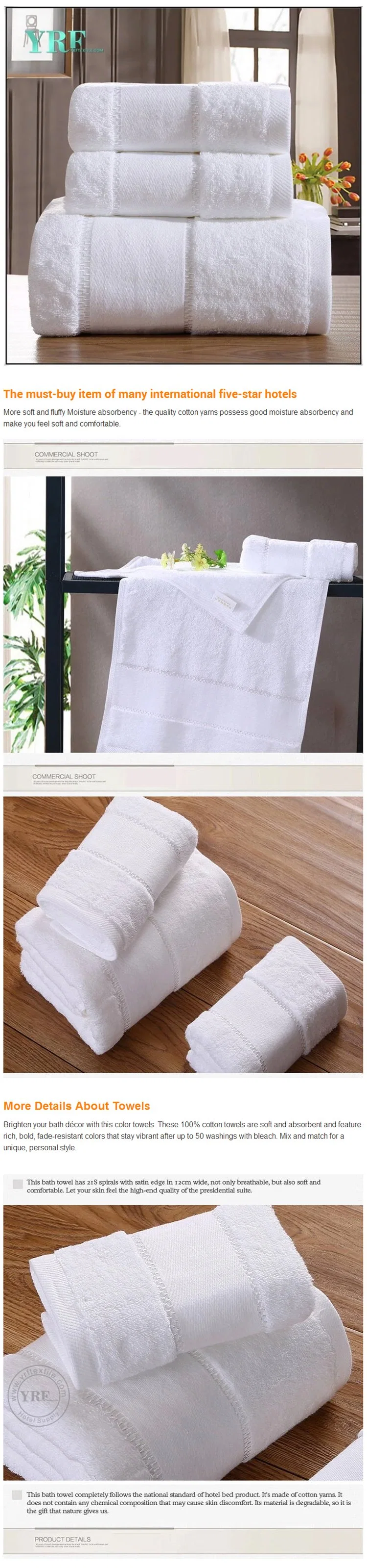 Made in China Hotel Supply Cheap Prices White Cotton Soft Bath Towel