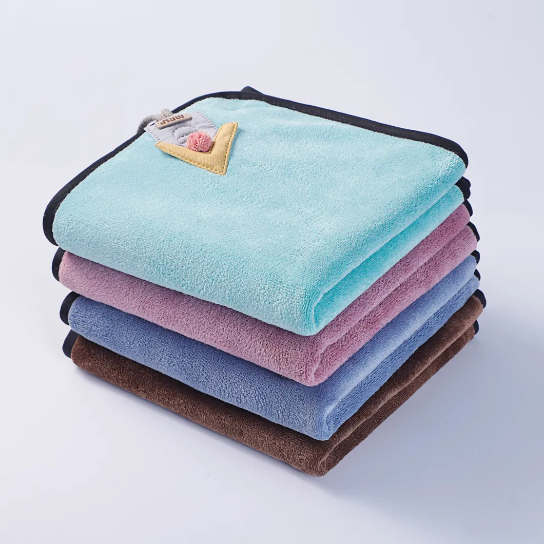 Microfiber Coral Fleece Cleaning Towels with Embroider on It