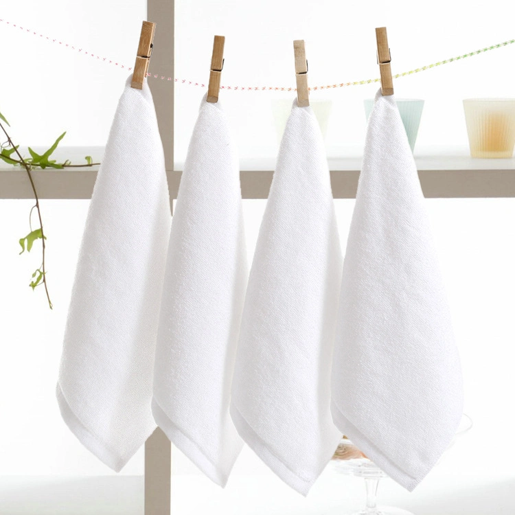 Sales Hot Promotion High Quality Original Design White Color 100% Full Cotton Long Terry 21s Hotel Small Face Towel