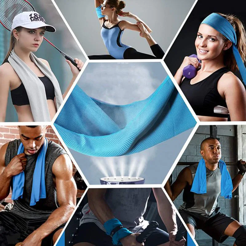 Wholesale Custom Quick Dry 100% Microfiber Fitness Towel Water Absorbent 5 Star Ice Cooling Sports Gym Towel with Your Own Logo