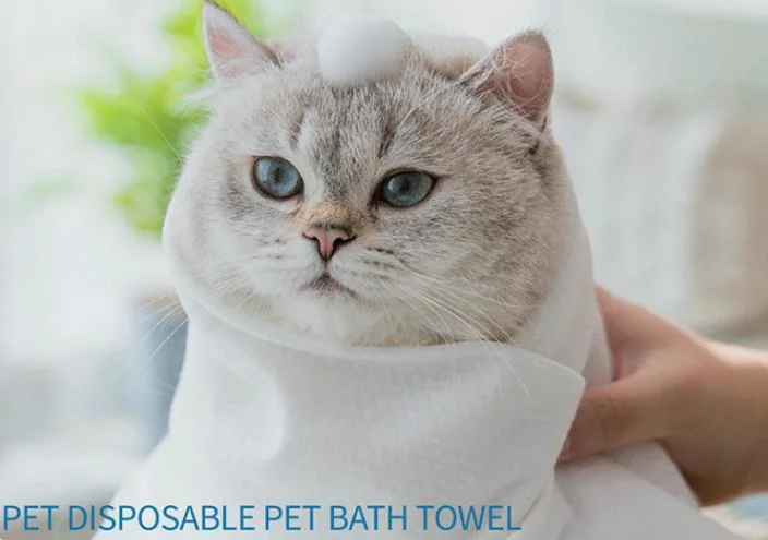 Customized Mini Portable Non-Woven Fabric Cotton Soft Pet Disposable Bath Towel