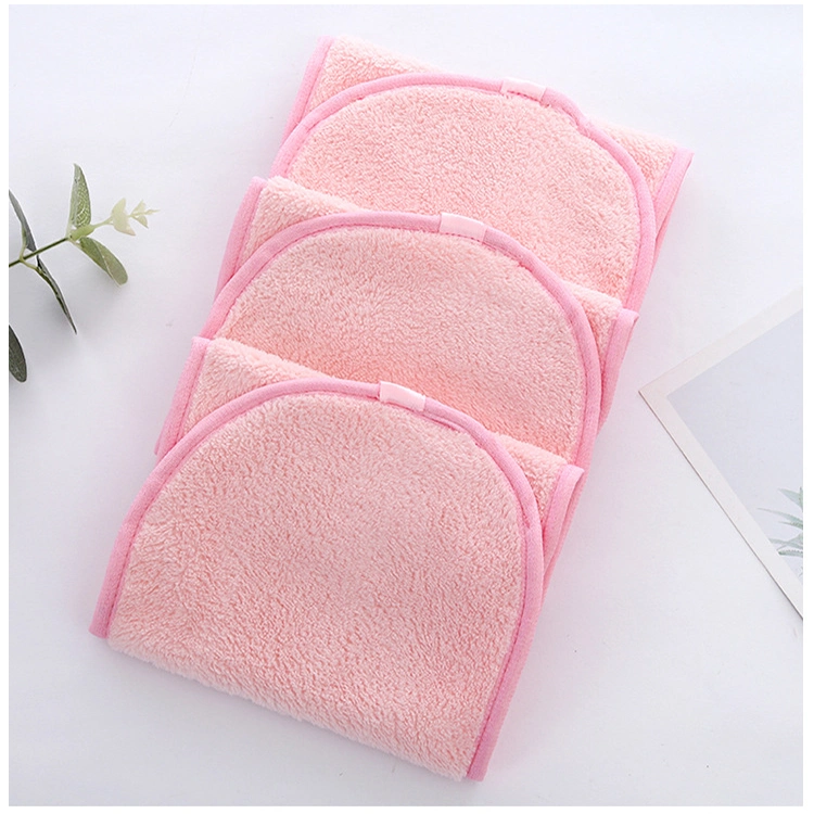 Coral Velvet Makeup Remover Beauty Face Cloth Pink Fiber Cleaning Towel