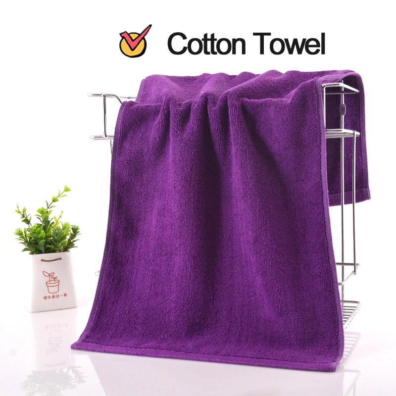 Best Selling 100*200cm Bathroom Floor 100% Cotton Hotel Purple Pool Face 21s Embroidery Towel