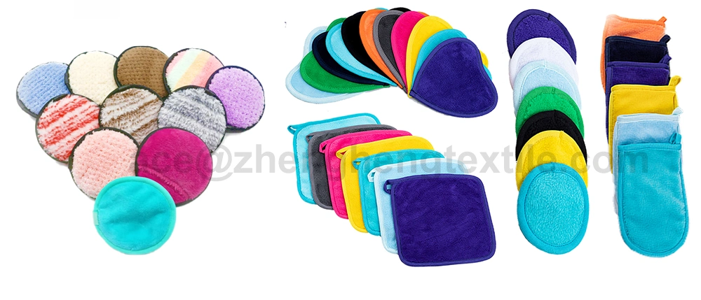 Pocket Design Reusable Makeup Cleaning Gloves Microfiber Coral Fleece and Flannel Face Washing Towels