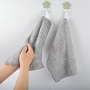 Nano Washcloths Face Cloths Hand Towel Bamboo Charcoal 12inch X 12inch Light Grey