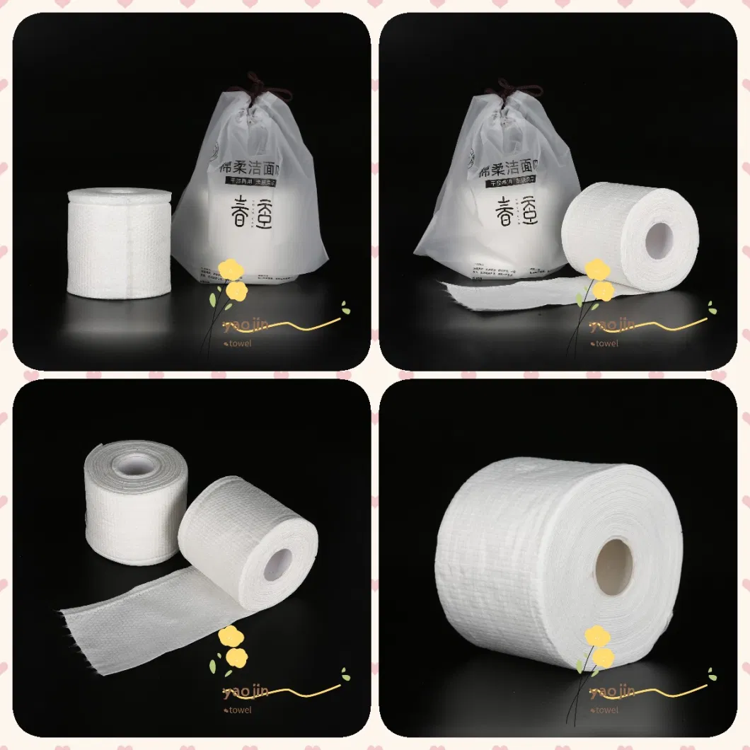 Cotton Towel Rolls Disposable 100%Cotton Non-Woven Cleansing Facial Dry Soft Cotton Tissue Towel Supplier