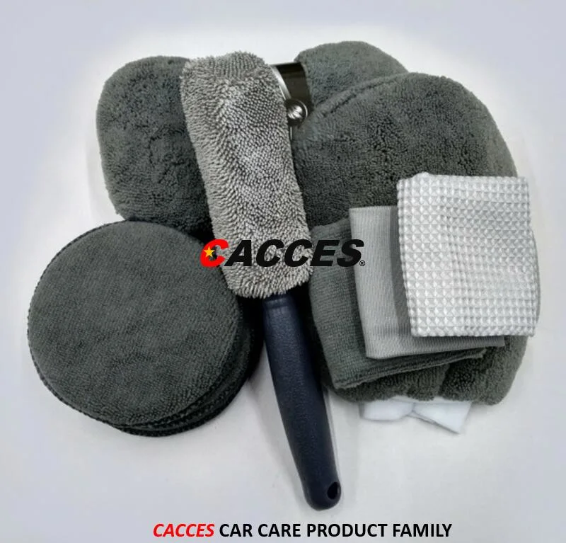 Cacces Microfibre Car Drying Towel 40X40cm, 1000GSM Microfiber, Soft Absorbent Cleaning, Extra Thick Detailing Product Super Absorbent Car Cleaning Accessories