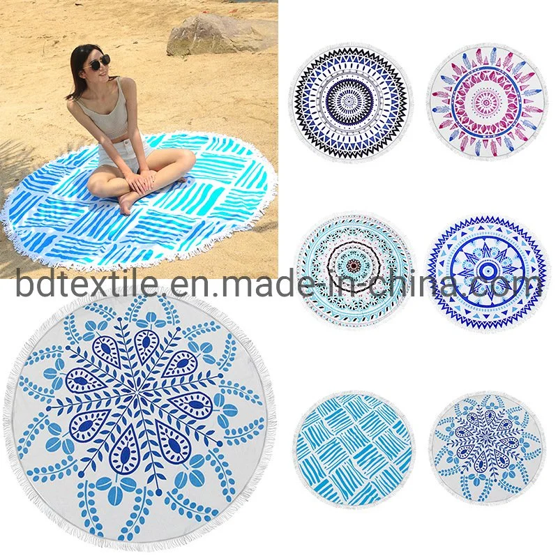 Wholesale More Than 200 Designs Printed Large Microfiber Towels with Tassels