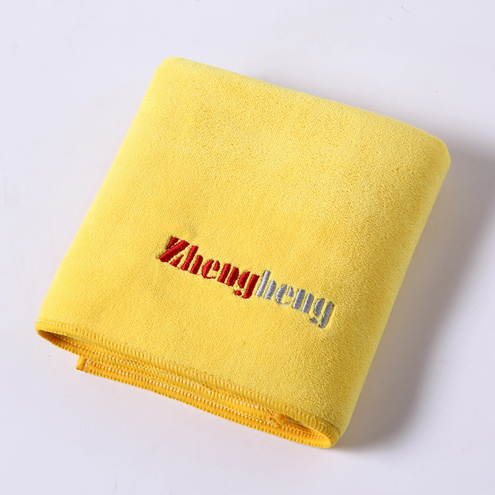 Wholesales Customized Embroidery Logo Face Towel Weft Knitting Microfibre Bath Towel Hair Towel Microfibra Salon Towel Microfiber with Hanging Loop and Buckle