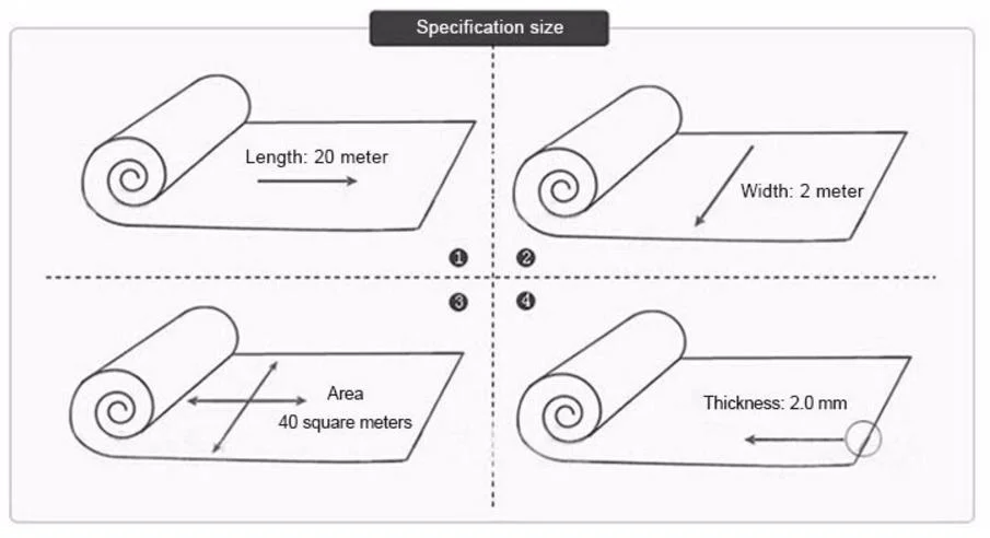 Easy Clean Environmental Homogeneous PVC Vinyl Roll