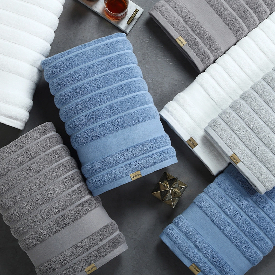 Wholesale Luxury Towels Set Bath+ Face + Hand Towels 100% Cotton White Bath Towel