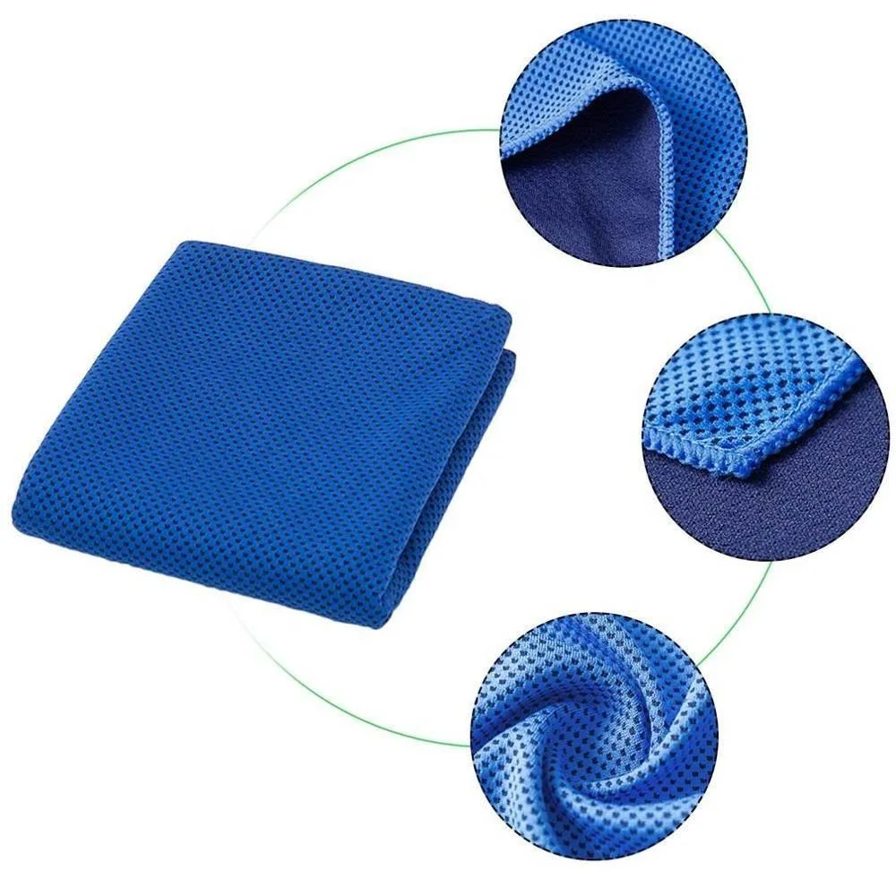 Sport Cooling Towel of Microfiber Custom Gym Towel Instant Cold Golf Towel Hot Sale Ice Microfiber Yoga Towel Packing and Logo Custom Microfiber Sport Towel