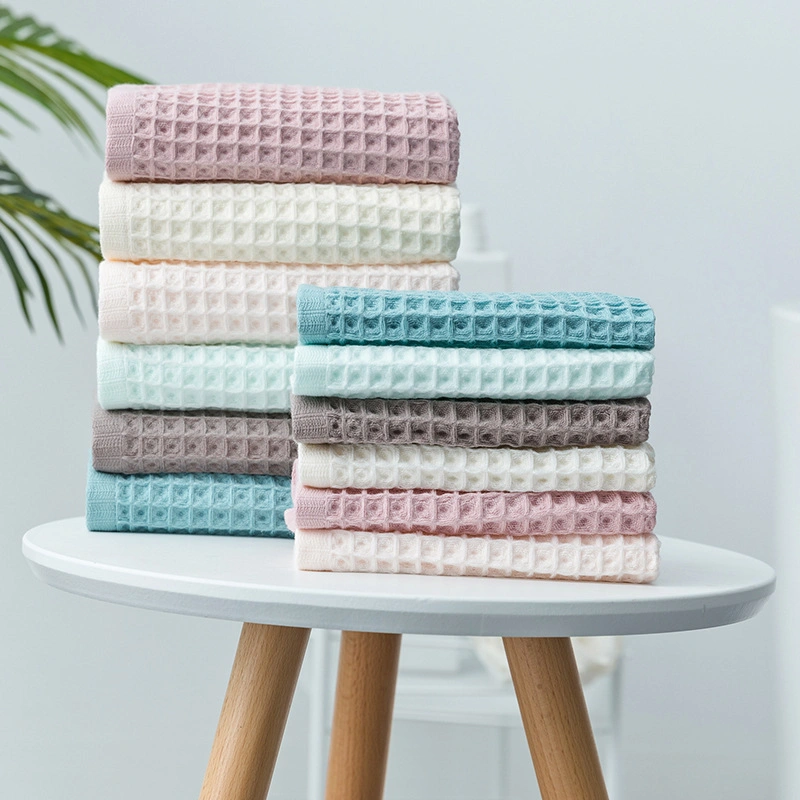 Wholesale Cotton Bath Towel Adult Multi-Use Quick-Drying Waffle Cotton Face Gift Towel