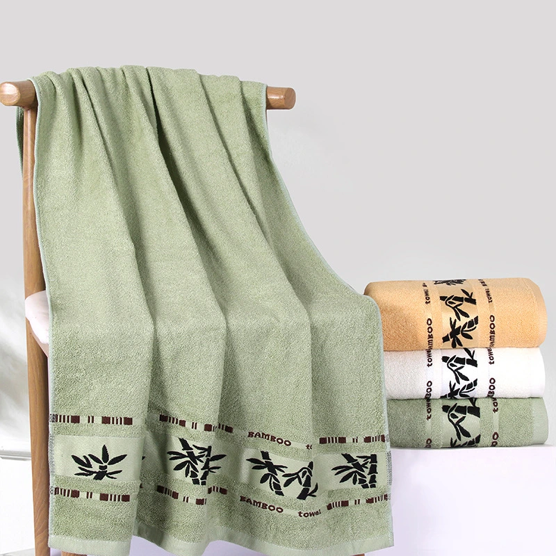 Cheap Wholesale Custom Organic Bamboo Fiber Bath Adults Face Towel Thick Absorbent